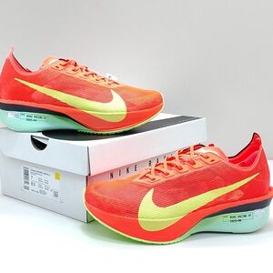 Nike Zoomx Vaporfly4 Red and Neon Green Running Shoes